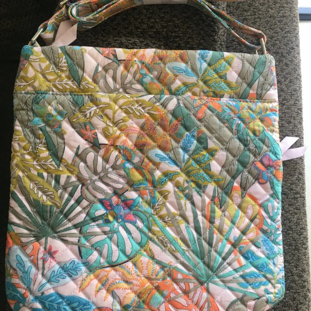 Vera Bradley Cotton Triple Zip Hipster Crossbody Purse - Picture 2 of 5